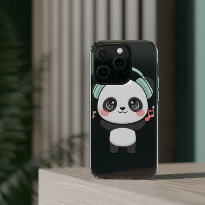 Kawaii Panda Phone Case with Headphones