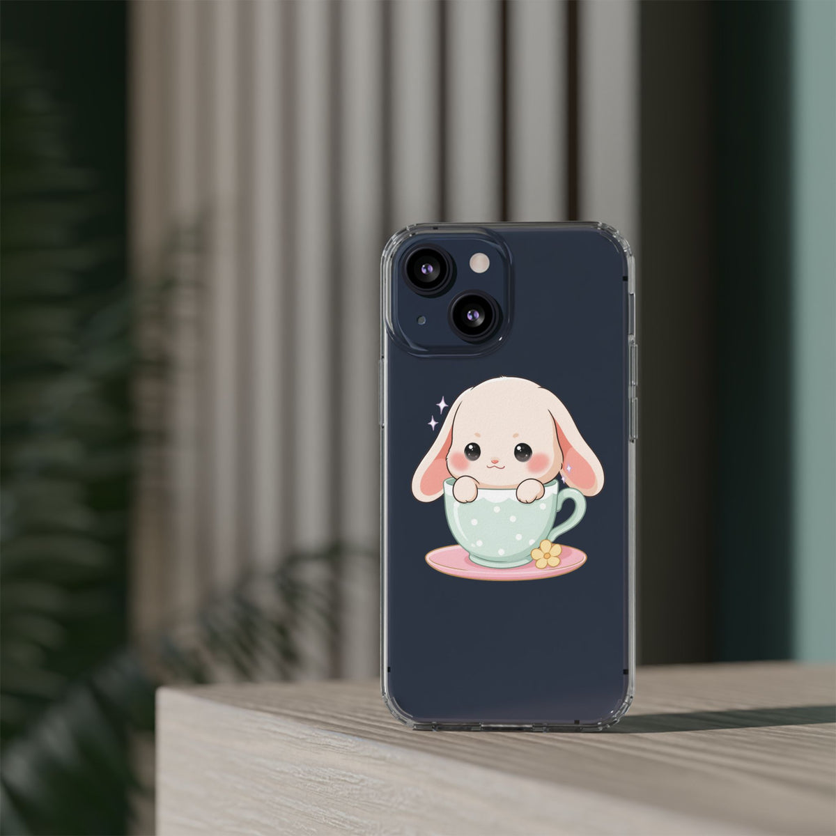 Kawaii Bunny Phone Case, Cute Teacup Rabbit