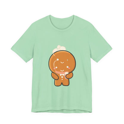 Kawaii Gingerbread Man T-Shirt for Cozy Cocoa Fans