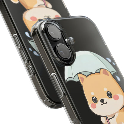 Shiba Inu Phone Case, Kawaii Rainy Day Pup