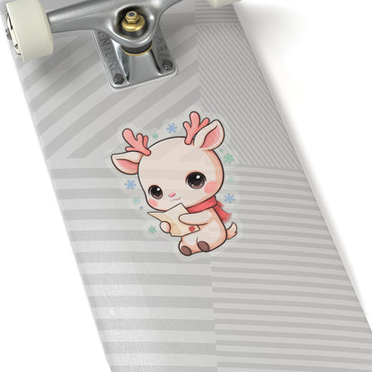 Kawaii Reindeer Christmas Sticker for Holiday Journals