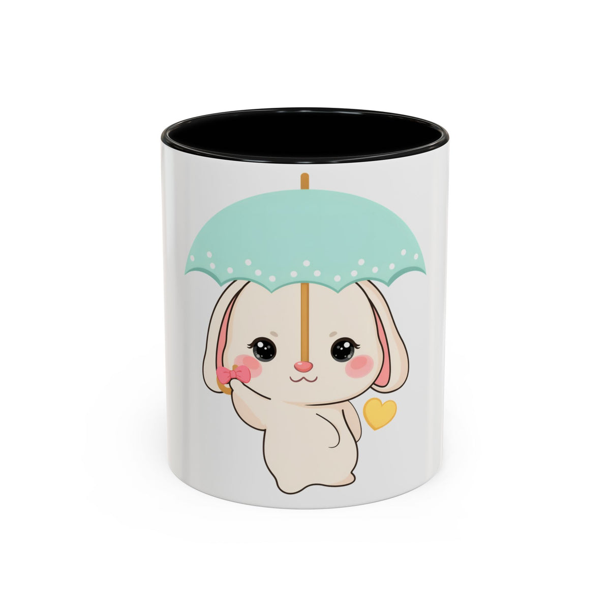 Kawaii Bunny Accent Coffee Mug for a Cheerful Desk