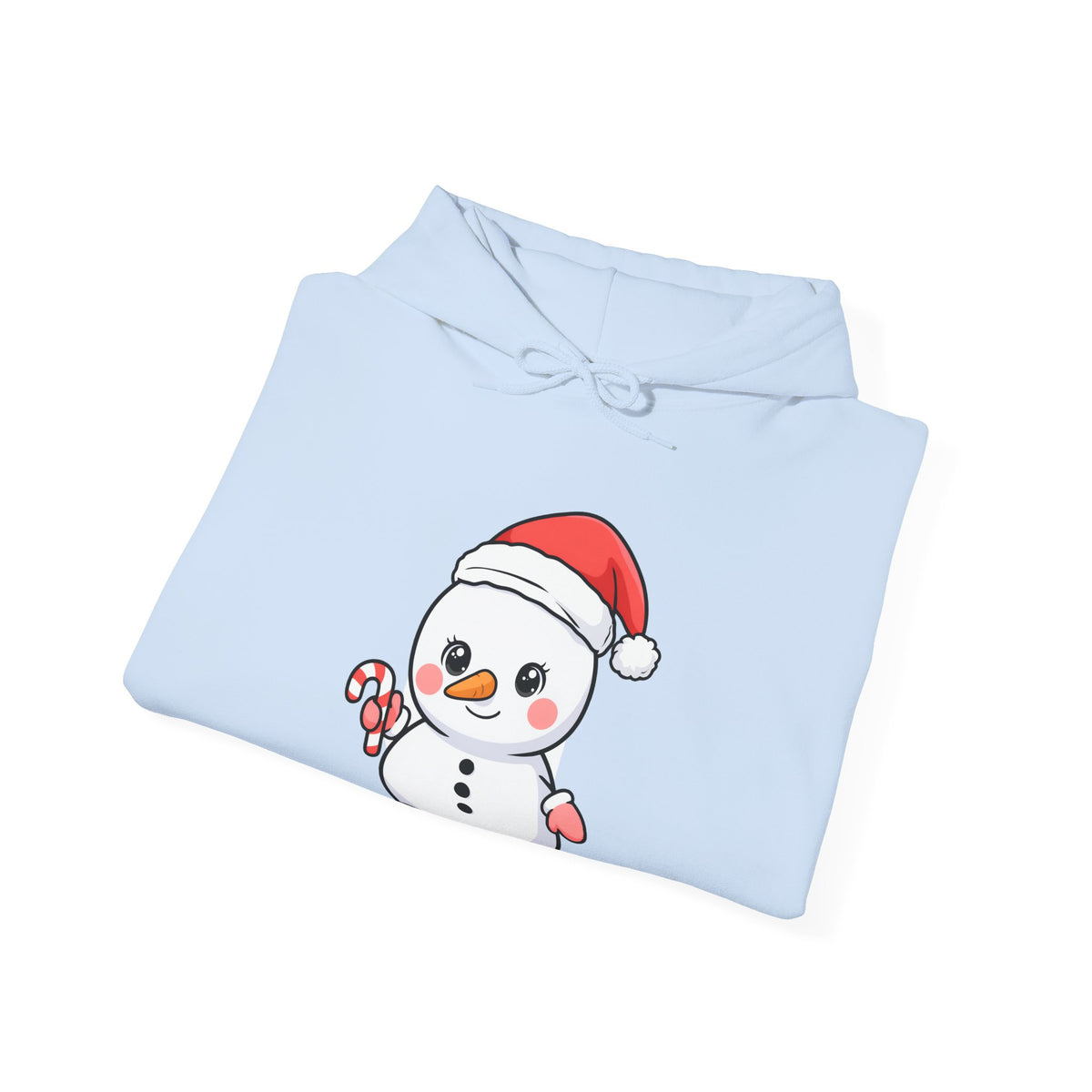 Cute Snowman Christmas Hoodie, Kawaii Holiday Sweatshirt