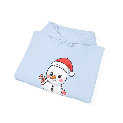 Cute Snowman Christmas Hoodie, Kawaii Holiday Sweatshirt