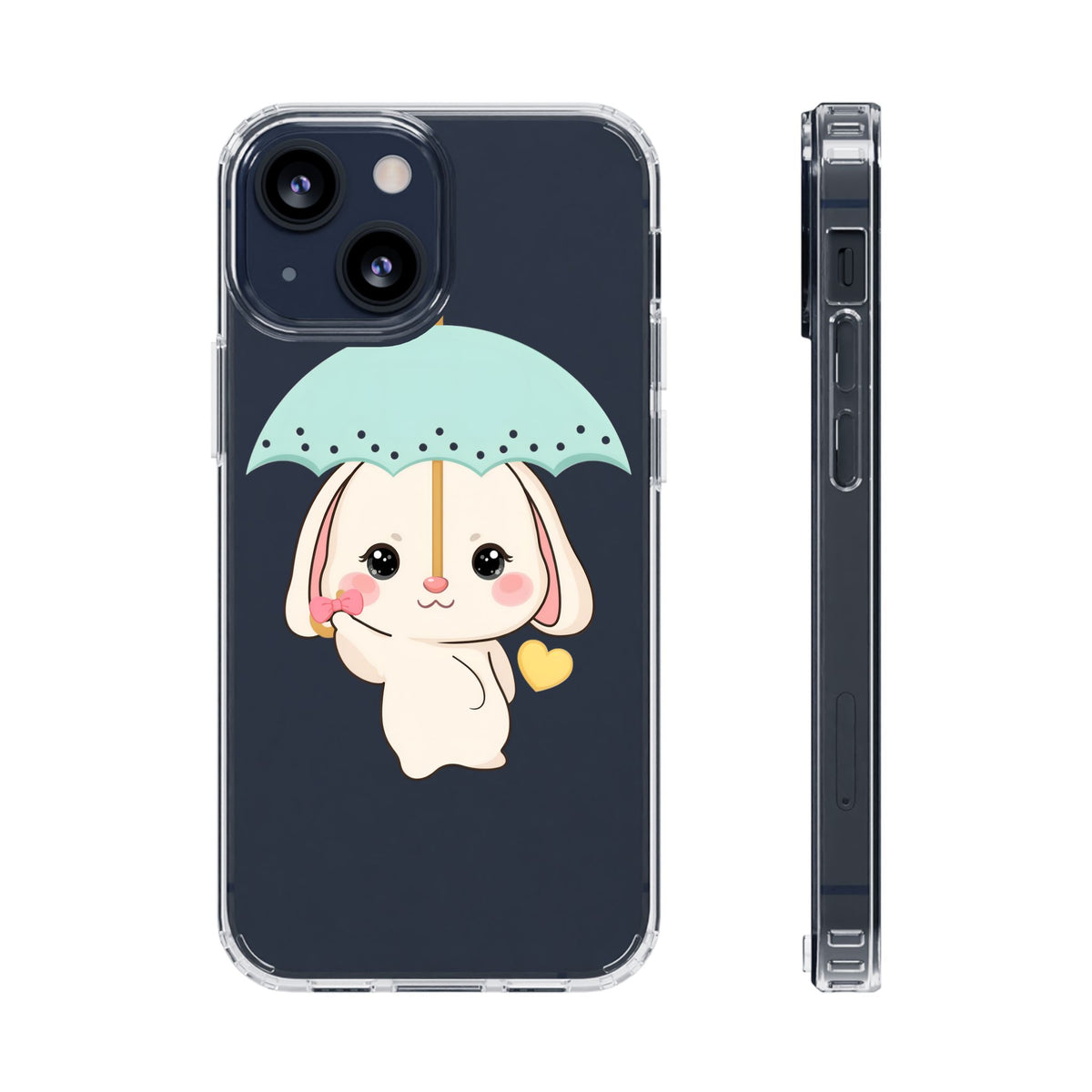 Kawaii Bunny Phone Case with Umbrella | Cute Clear Case