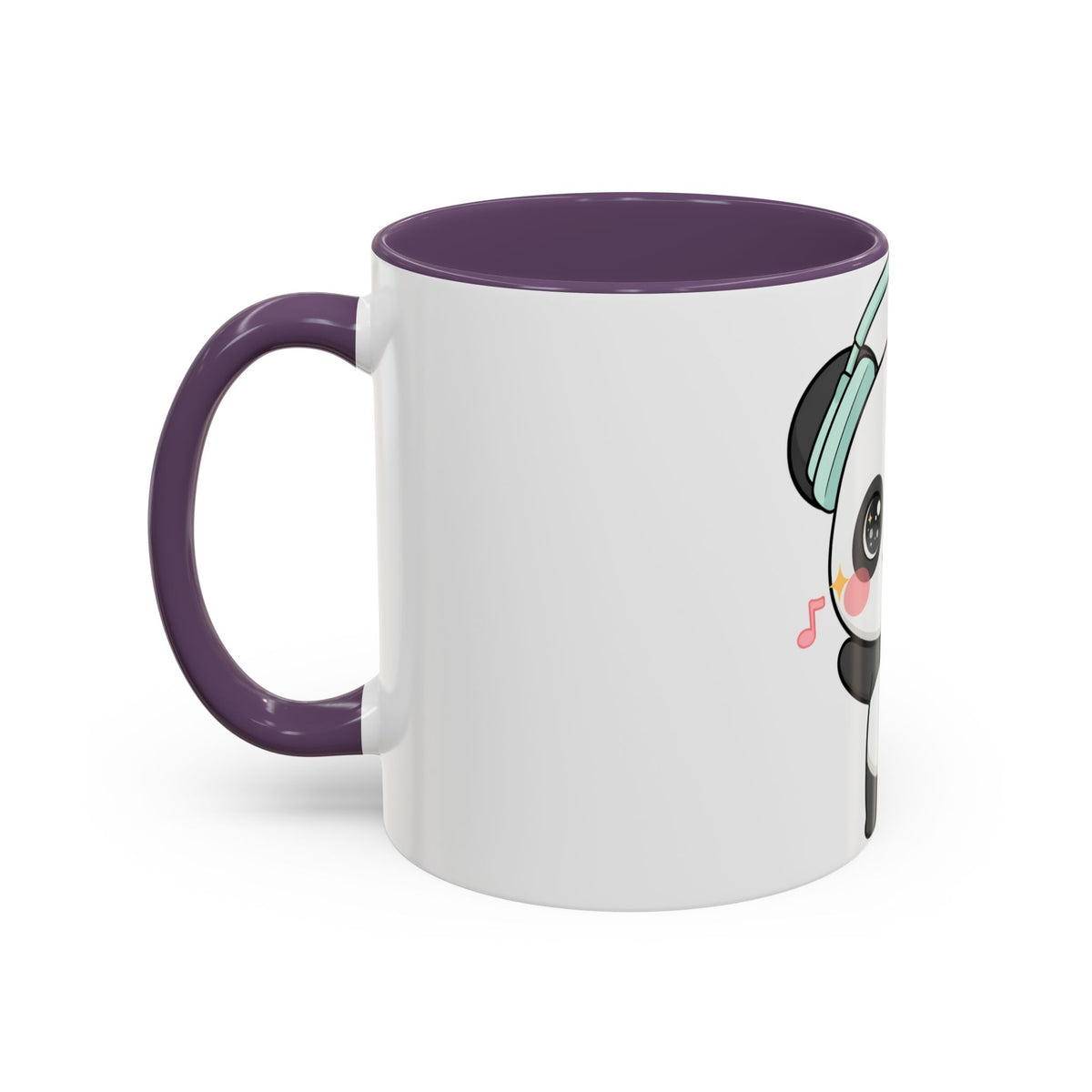 Kawaii Panda Music Mug, Colorful Accent Coffee Mug