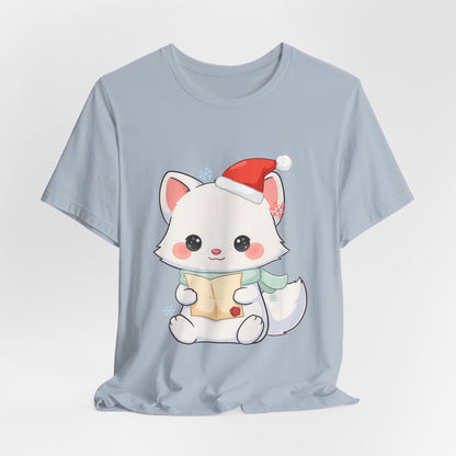Christmas Arctic Fox T-Shirt for Cozy Holiday Readers