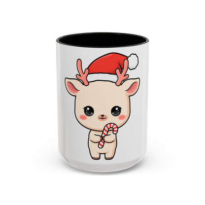 Kawaii Reindeer Christmas Accent Coffee Mug