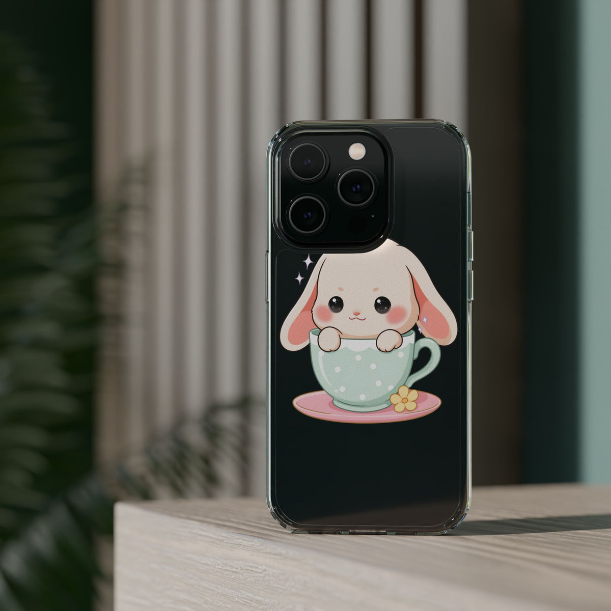 Kawaii Bunny Phone Case, Cute Teacup Rabbit