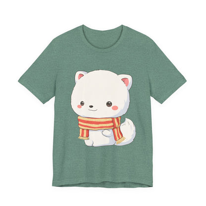 Kawaii Arctic Fox Christmas Tee for Cute Holiday Fans