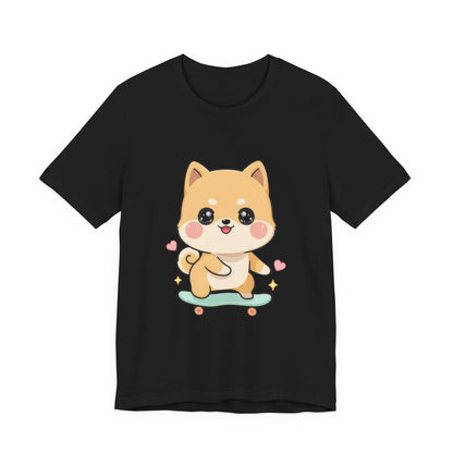 Kawaii Shiba Inu Skateboarder Tee for Dog Lovers