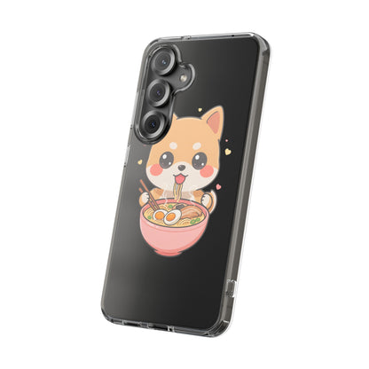 Kawaii Shiba Inu Ramen Clear Impact-Resistant Case