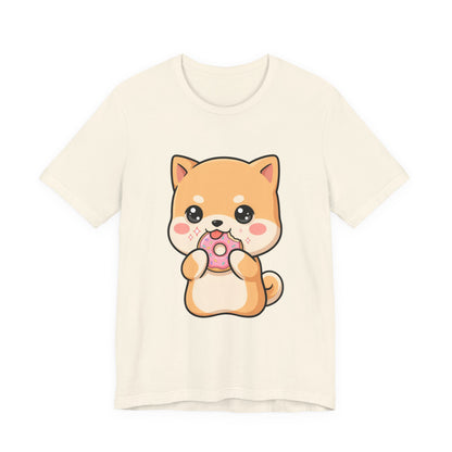 Kawaii Shiba Inu Donut Unisex Jersey Short Sleeve Tee