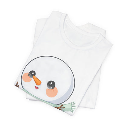 Cute Snowman T-Shirt, Kawaii Ice Skating Holiday Gift