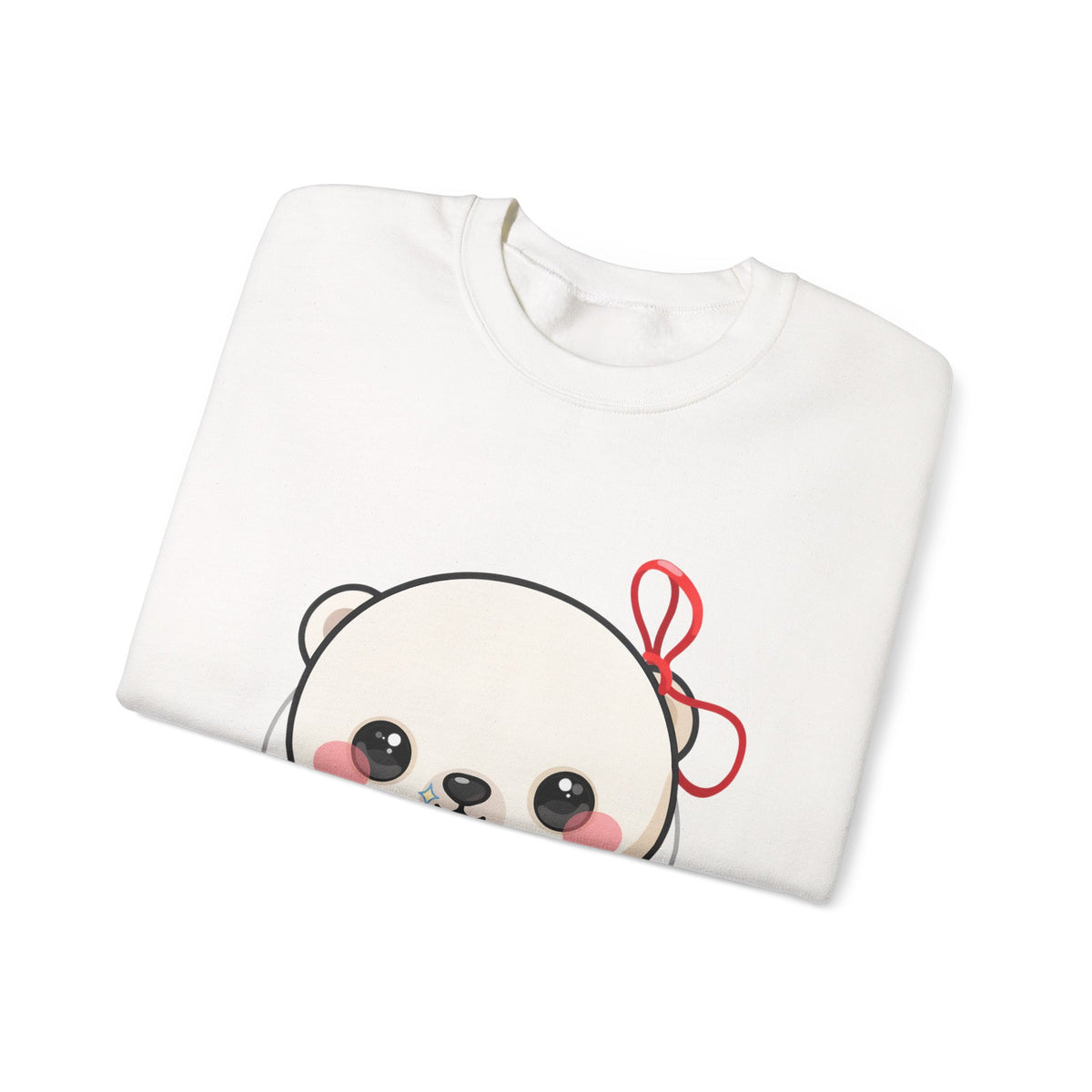 Kawaii Polar Bear Sweatshirt, Jingle Bell Holiday Crewneck