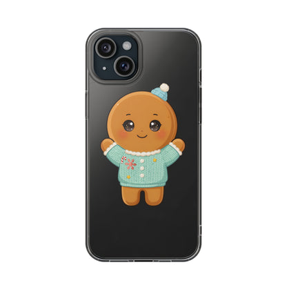 Kawaii Gingerbread Phone Case, Cute Christmas Sweater Cookie
