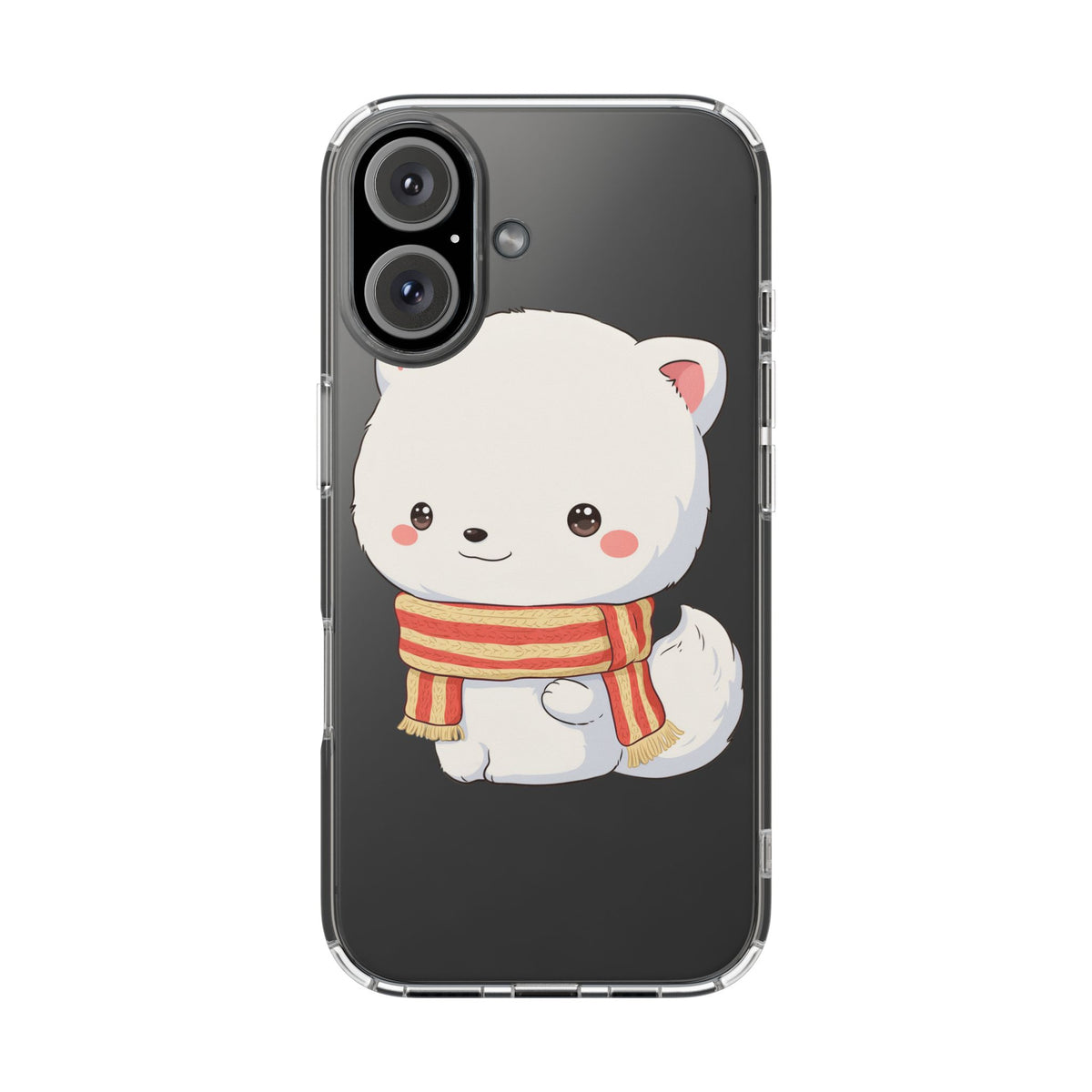 Kawaii Arctic Fox Phone Case, Cozy Christmas Scarf