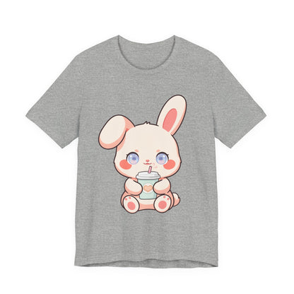 Kawaii Bunny Coffee T-Shirt: Cute Latte Lover Tee