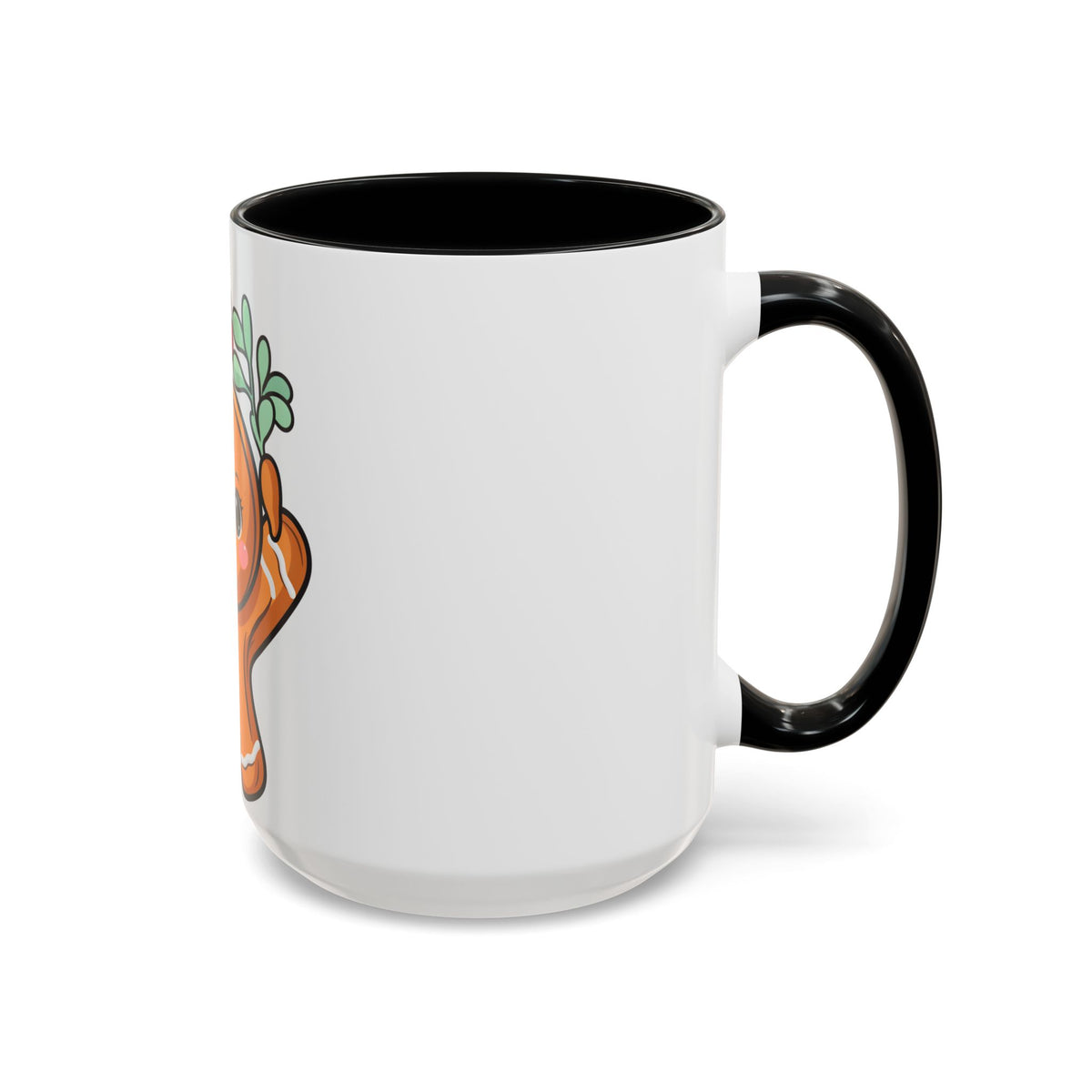 Kawaii Gingerbread Mug with Mistletoe | Christmas Accent Mug