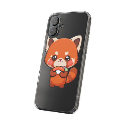 Red Panda Sushi Phone Case, Cute Kawaii Clear Case