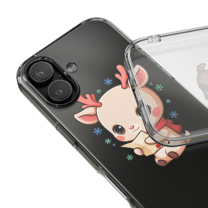 Christmas Reindeer Clear Impact-Resistant Phone Case