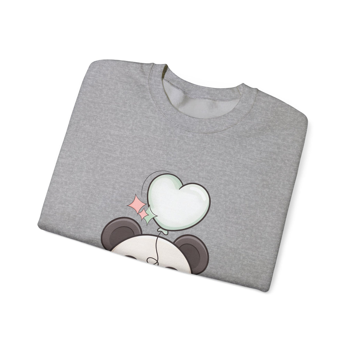 Kawaii Panda Sweatshirt with Heart Balloon