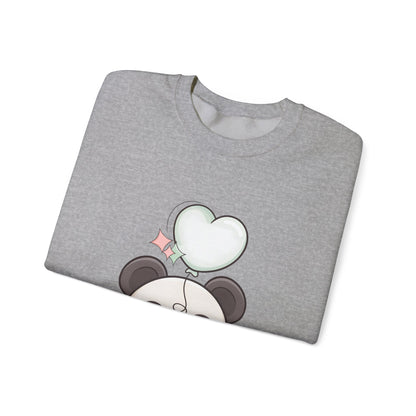 Kawaii Panda Sweatshirt with Heart Balloon