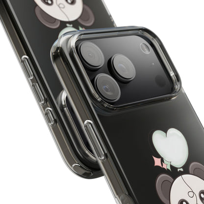 Kawaii Panda Clear Phone Case with Balloon