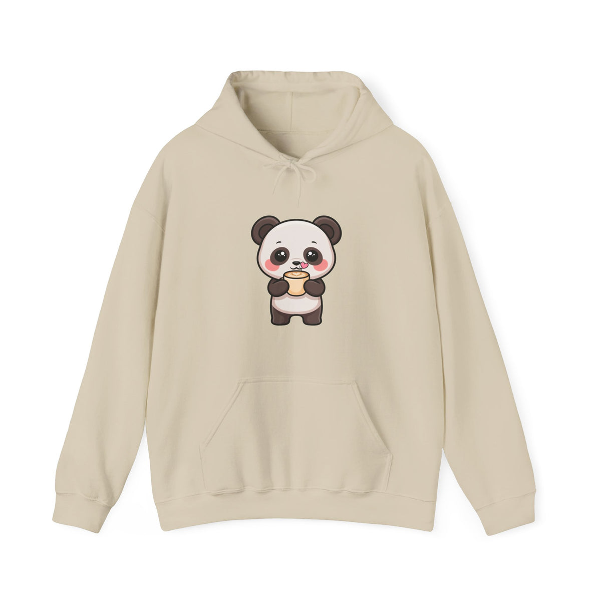 Kawaii Panda Latte Hoodie, Cute Coffee Lover Sweatshirt