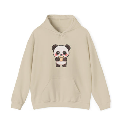 Kawaii Panda Latte Hoodie, Cute Coffee Lover Sweatshirt