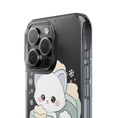 Kawaii Arctic Fox Clear Impact-Resistant Phone Case