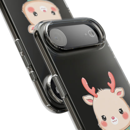 Kawaii Reindeer Clear Impact-Resistant Phone Case
