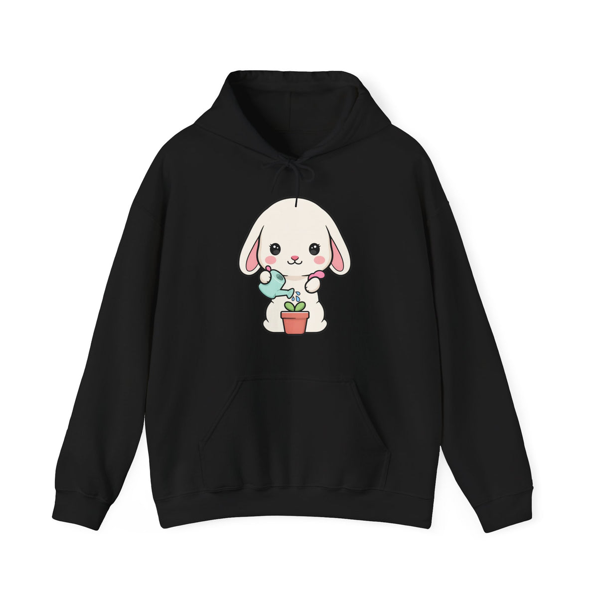 Kawaii Bunny Gardening Hoodie, Cute Plant Lover Sweatshirt