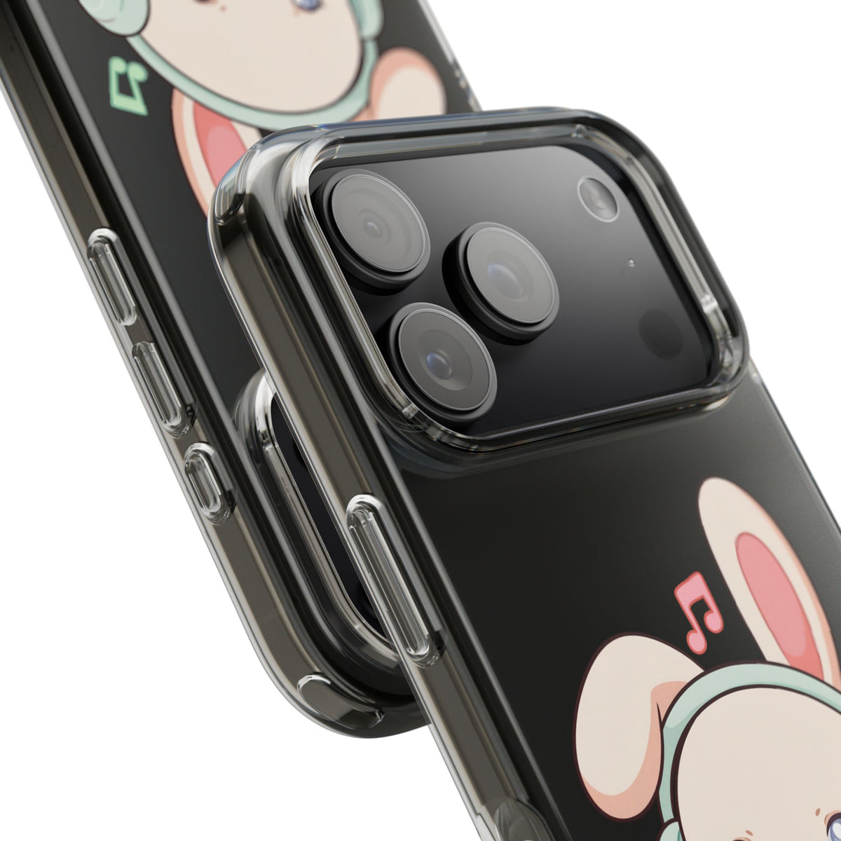 Kawaii Bunny Phone Case, Cute Music Lover Gift