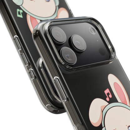 Kawaii Bunny Phone Case, Cute Music Lover Gift