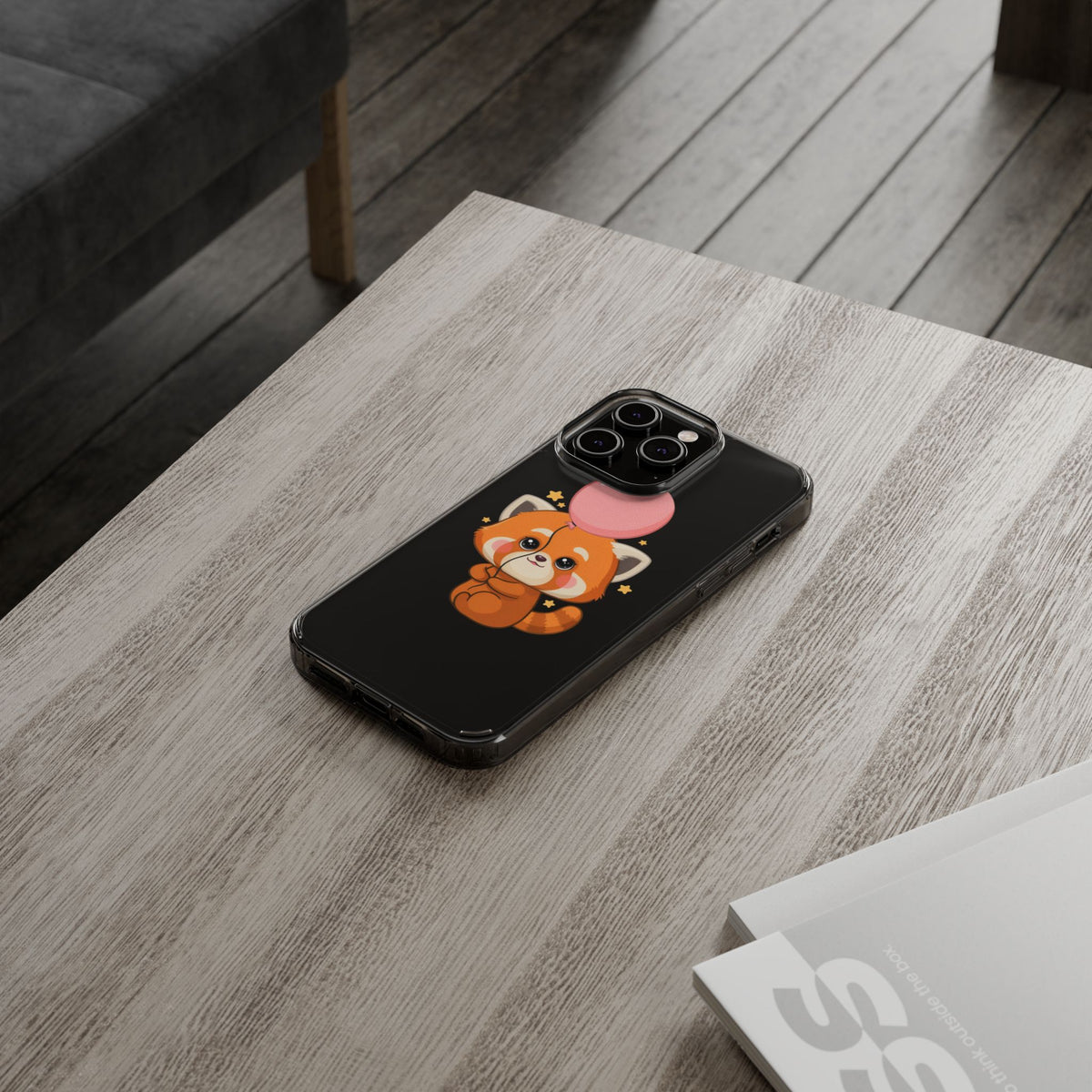 Kawaii Red Panda Clear Impact-Resistant Case with Balloon