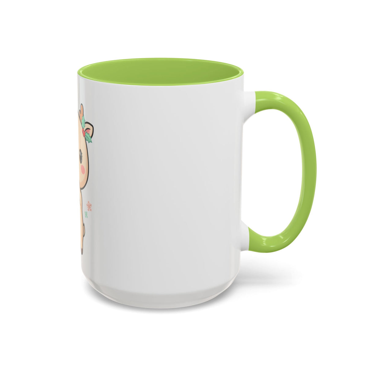 Kawaii Reindeer Christmas Accent Coffee Mug