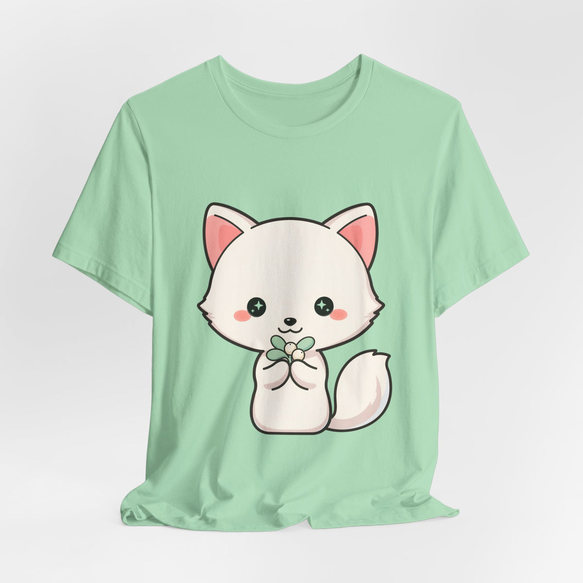 Christmas Fox T-Shirt, Cute Mistletoe Kawaii Tee