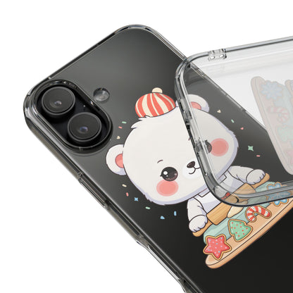 Christmas Bear Cookie Baking Clear Phone Case