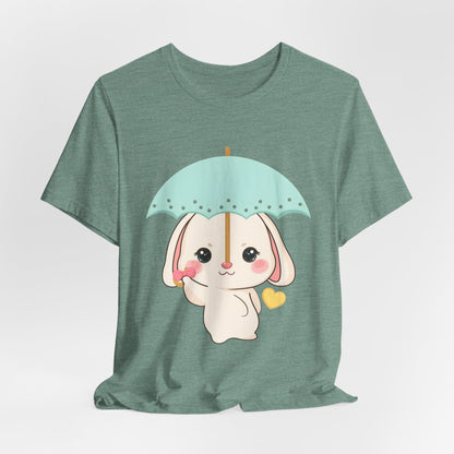 Kawaii Bunny T-Shirt, Cute Umbrella Rabbit Tee