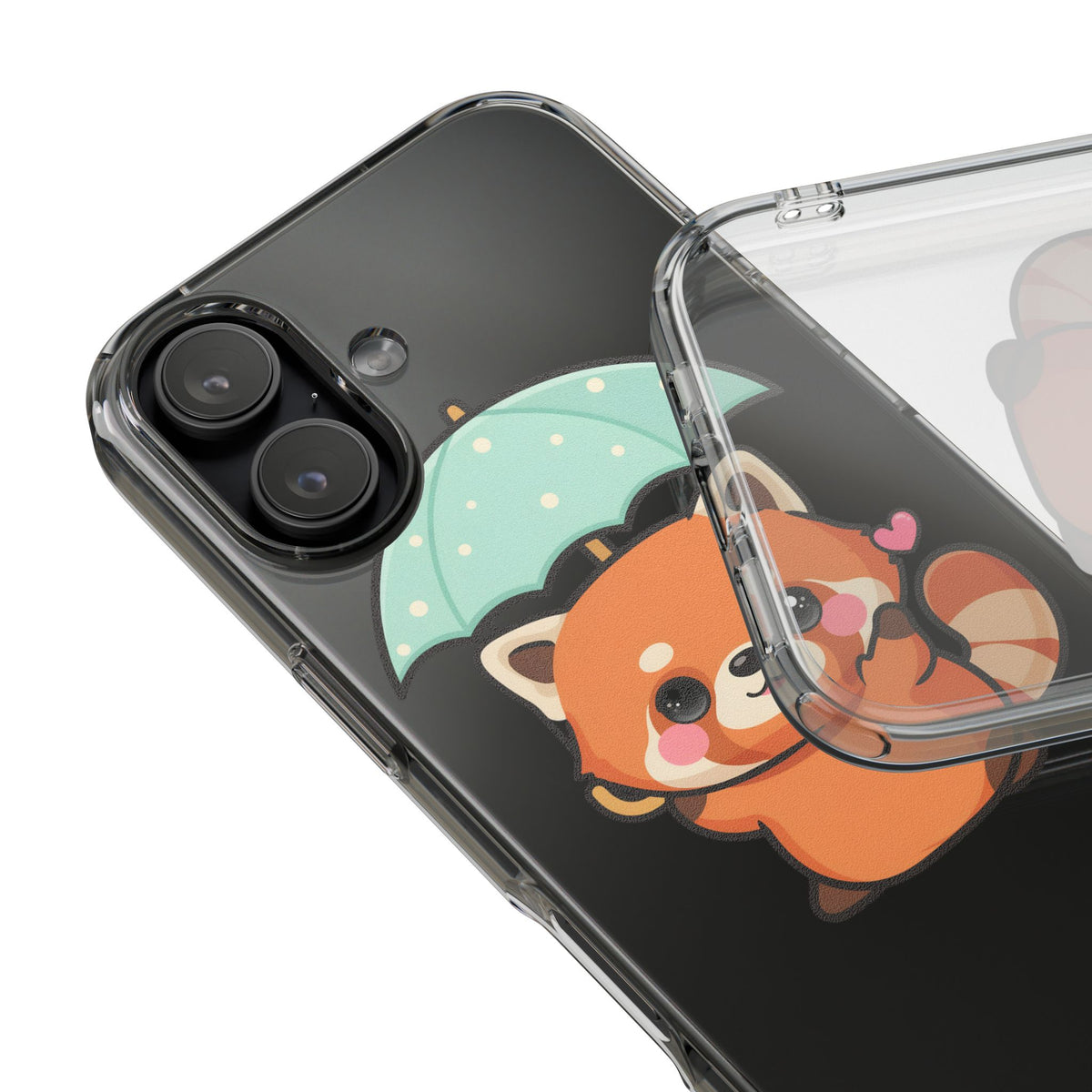 Kawaii Red Panda Clear Impact-Resistant Case
