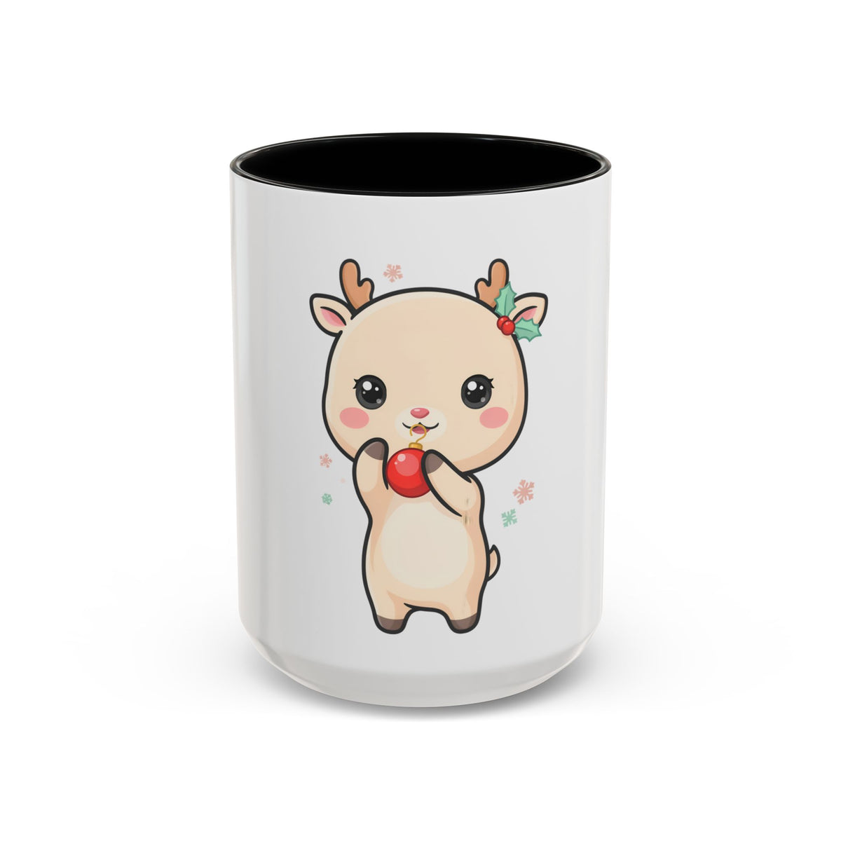 Kawaii Reindeer Christmas Accent Coffee Mug