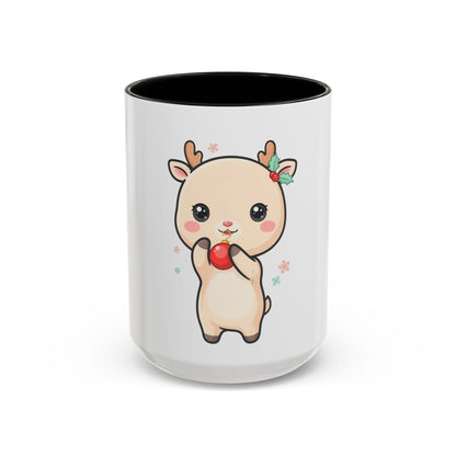 Kawaii Reindeer Christmas Accent Coffee Mug