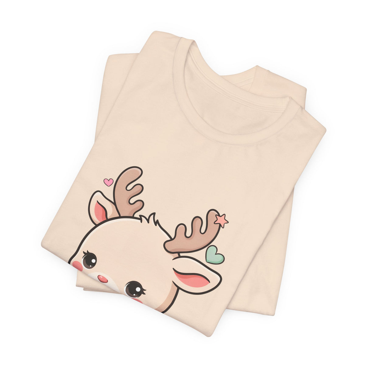 Kawaii Reindeer T-Shirt for Cozy Christmas Fans