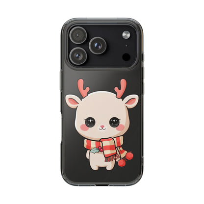 Christmas Reindeer Phone Case, Cute Kawaii Holiday Gift