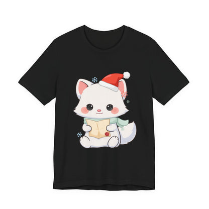 Christmas Arctic Fox T-Shirt for Cozy Holiday Readers
