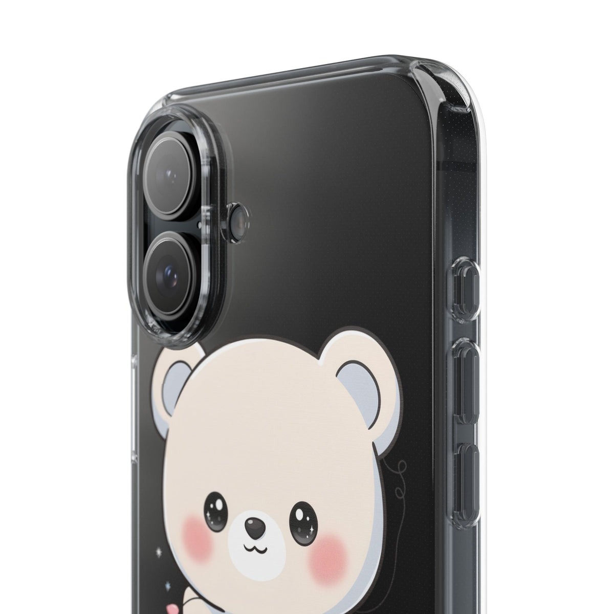 Kawaii Polar Bear Phone Case with Fairy Lights