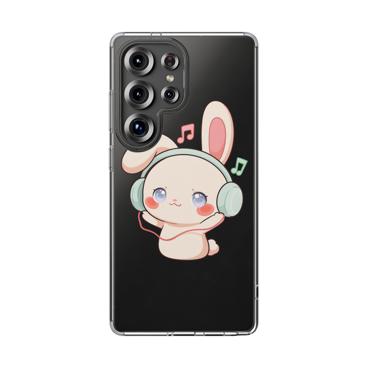 Kawaii Bunny Phone Case, Cute Music Lover Gift