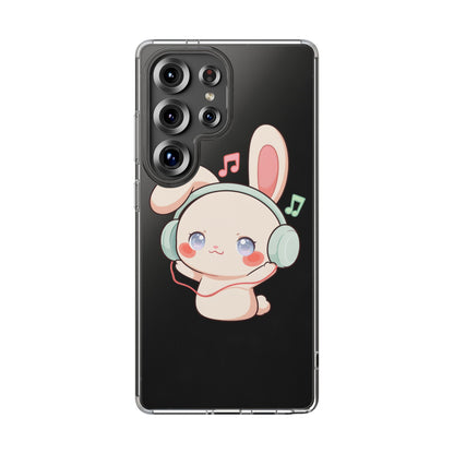Kawaii Bunny Phone Case, Cute Music Lover Gift