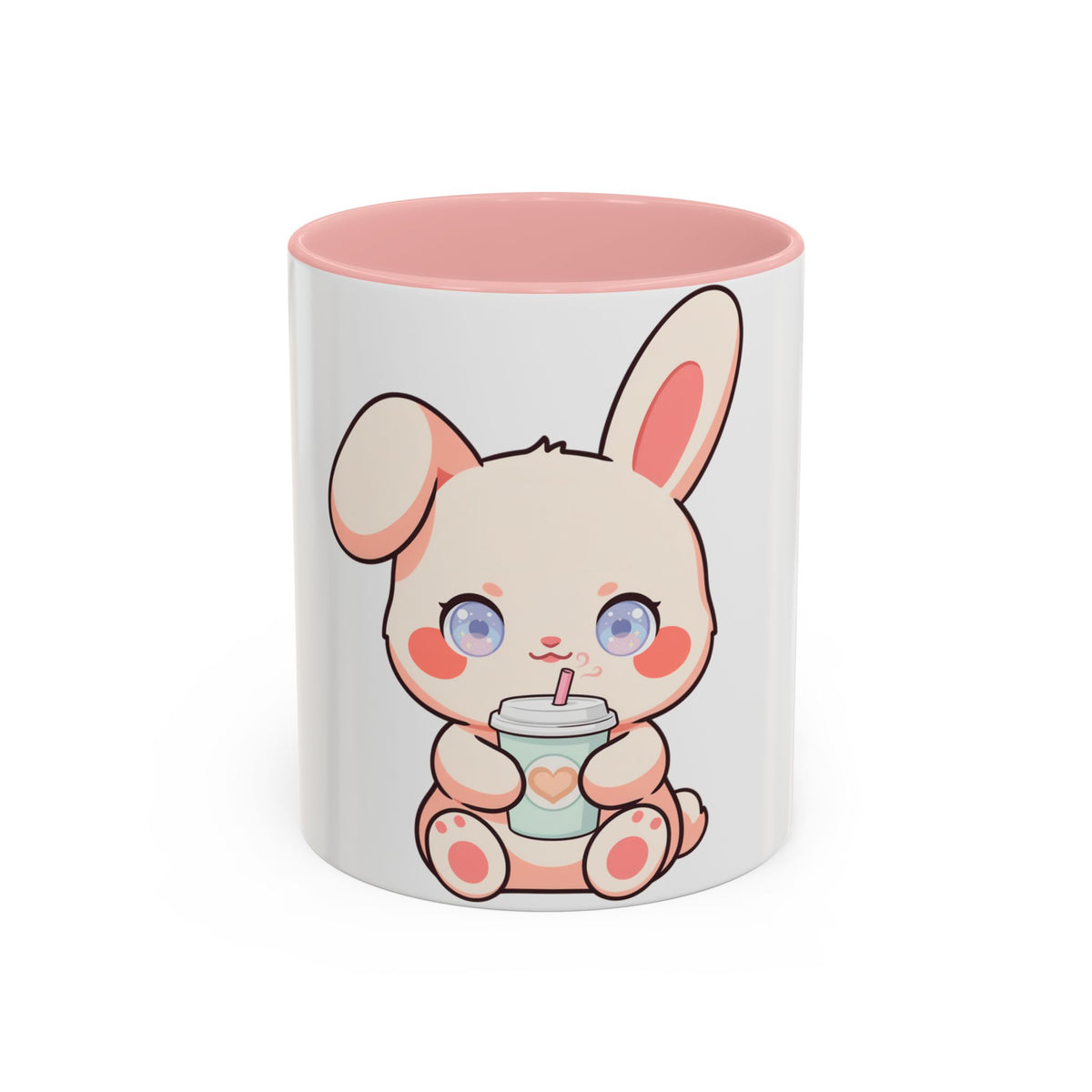 Kawaii Bunny Coffee Mug, Cute Latte Lover Accent Mug